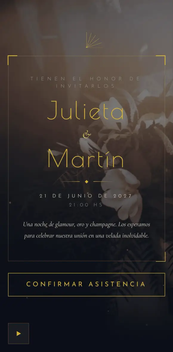 Invitación digital Art Deco