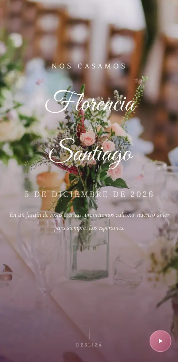 Invitación digital Jardin de Rosas