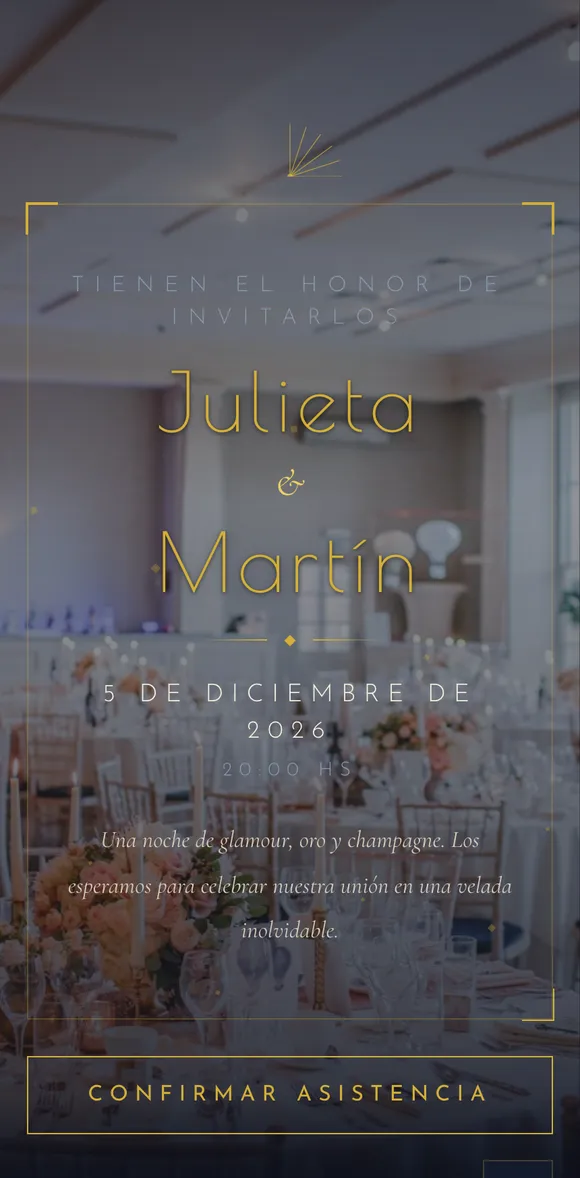 Invitación digital Art Deco