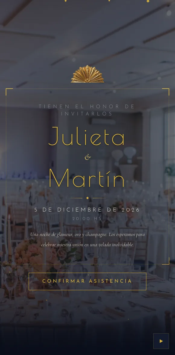 Invitación digital Art Deco