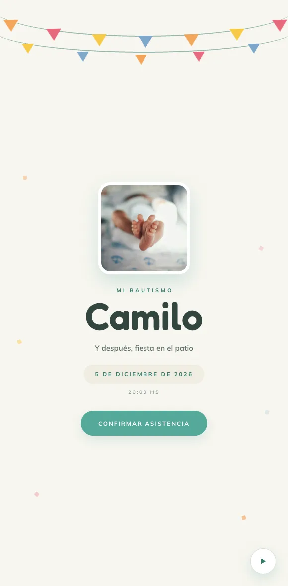 Invitación digital Banderines