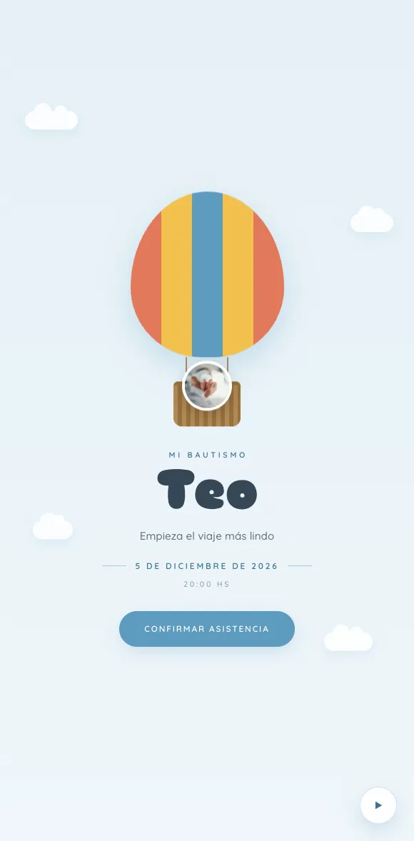 Invitación digital Globo Aerostático