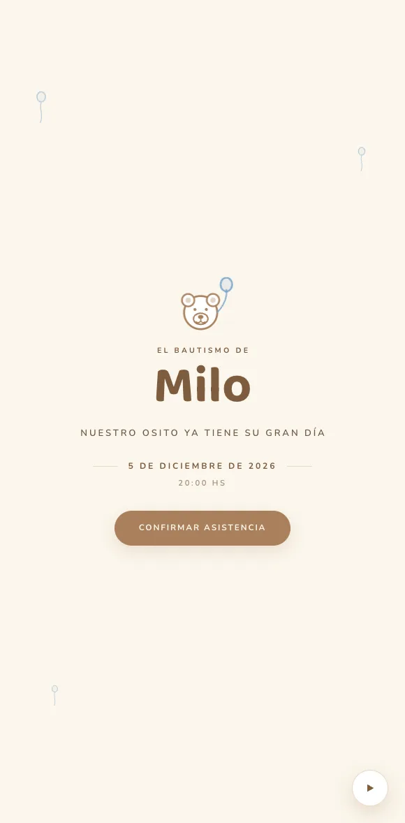Invitación digital Osito