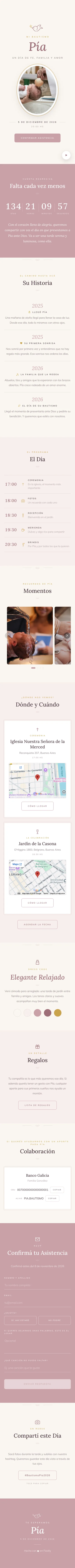 Demo de invitación digital para bautismo — Fiestly