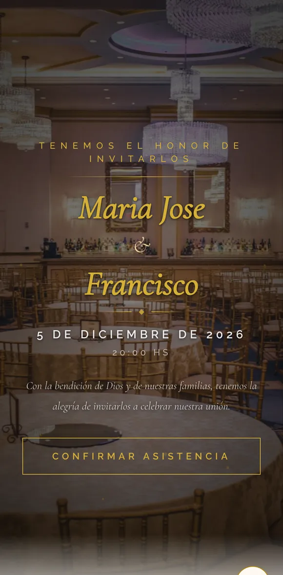 Invitación digital Clásica Dorada
