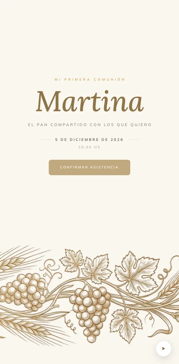 Invitación digital Espiga