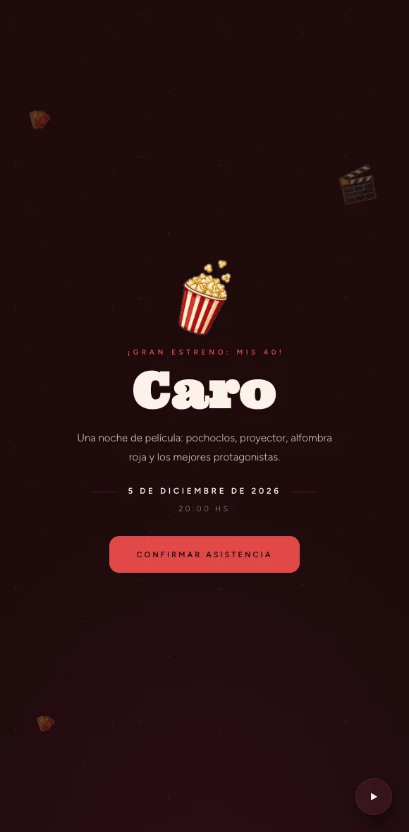 Invitación digital Cine