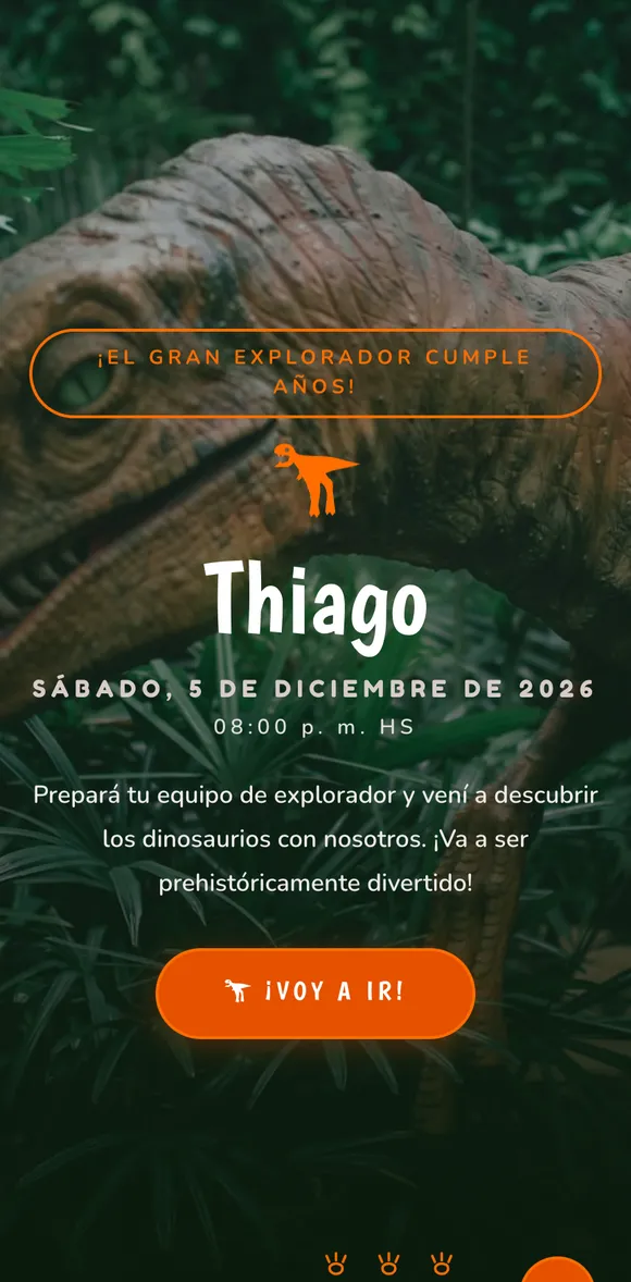 Invitación digital Dino Adventure