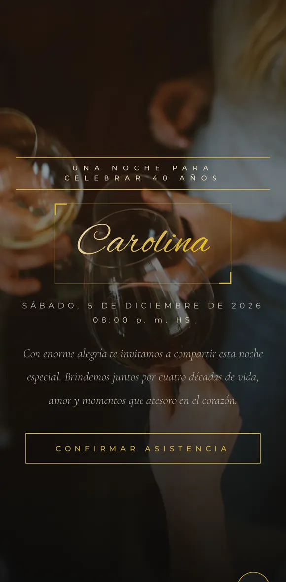 Invitación digital Elegante Dorado