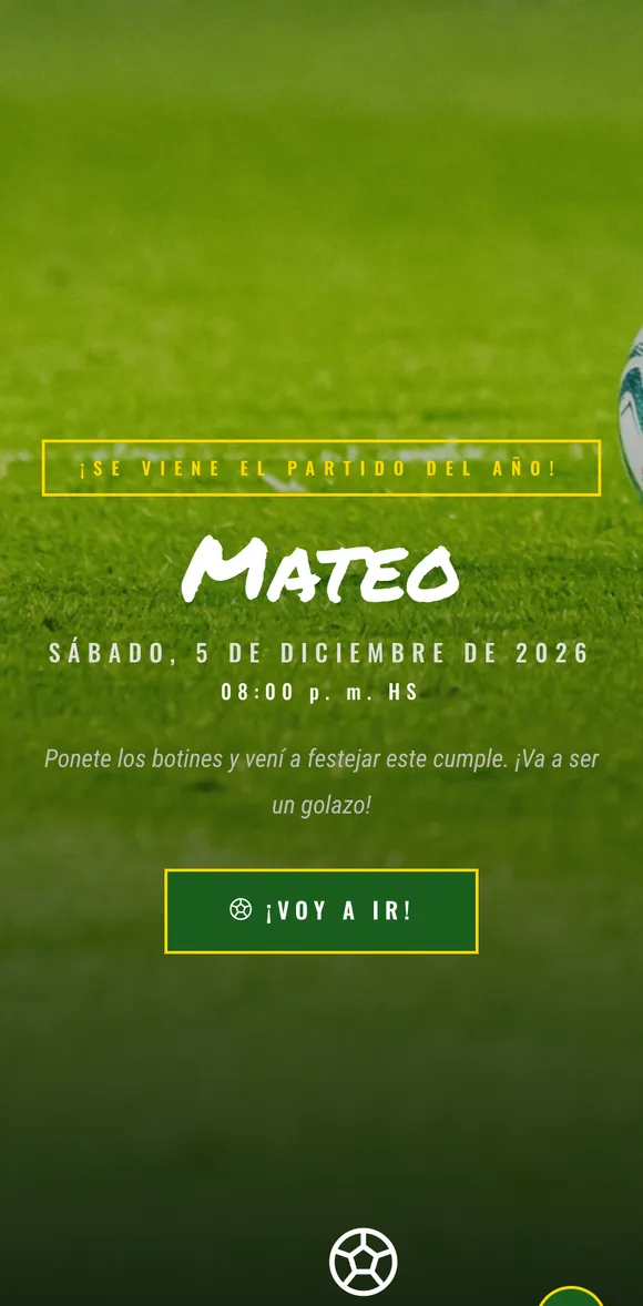 Invitación digital Fútbol Campeón