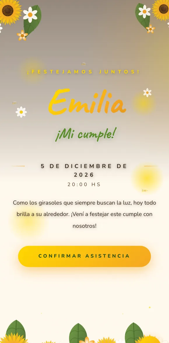 Invitación digital Girasol