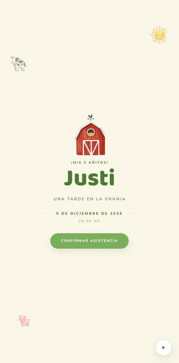 Invitación digital Granja