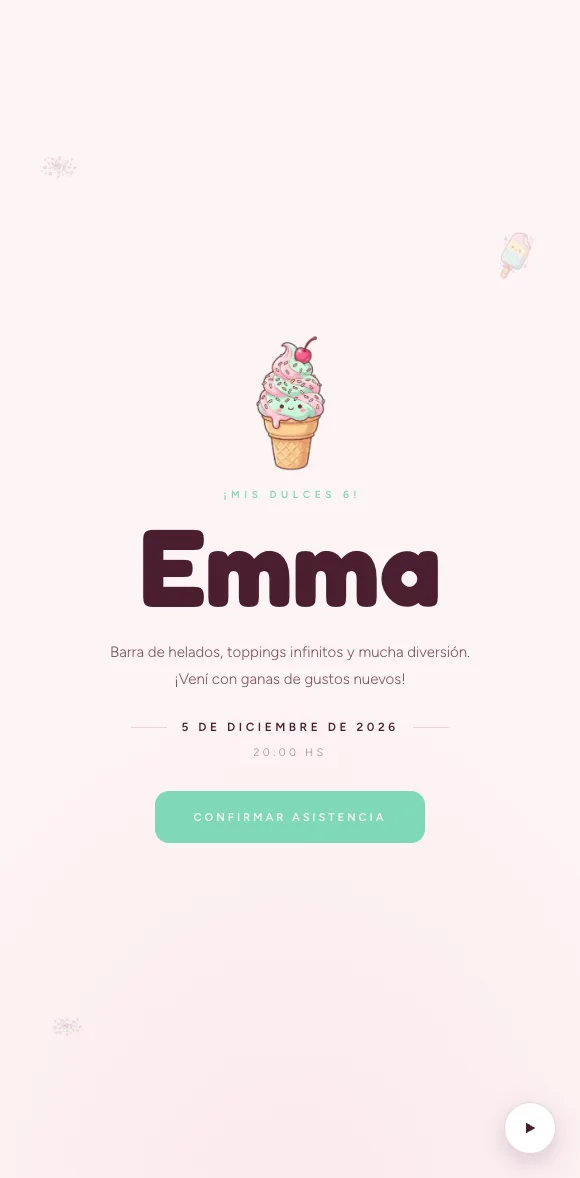 Invitación digital Helado