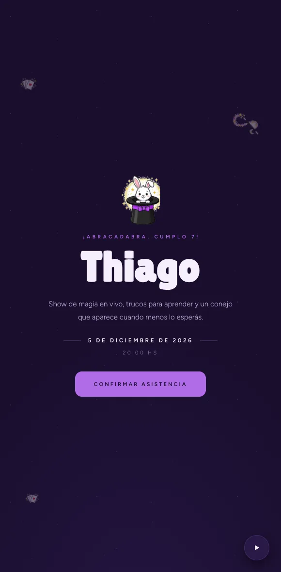 Invitación digital Magia