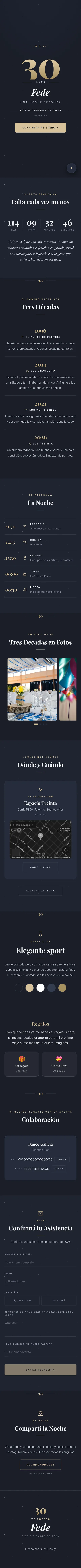 Demo de invitación digital para cumpleaños — Fiestly