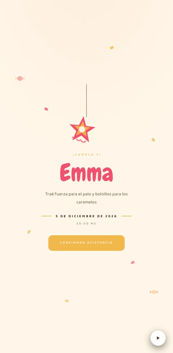 Invitación digital Piñata