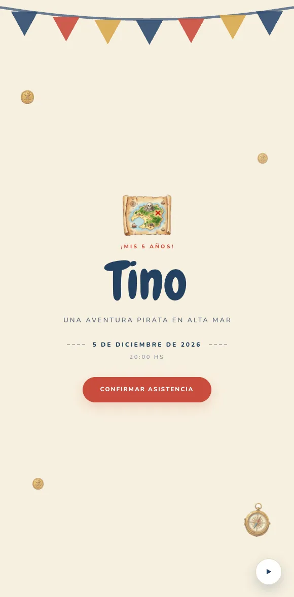 Invitación digital Pirata