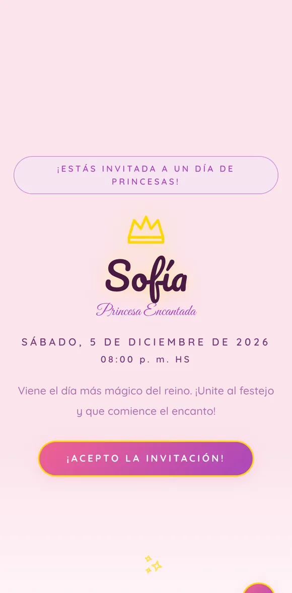 Invitación digital Princesas Encantadas