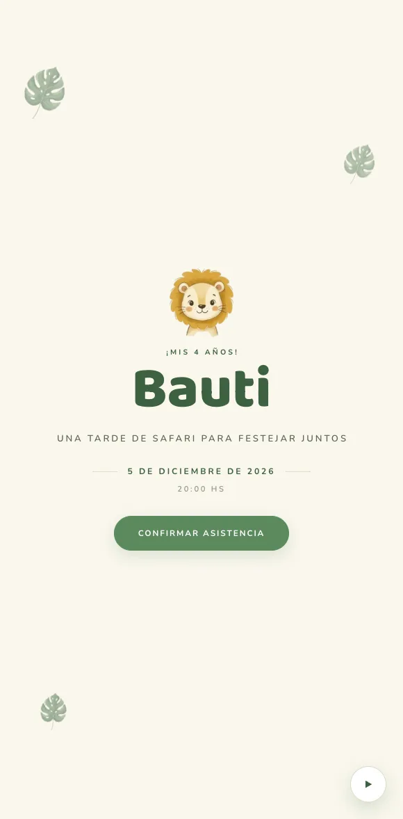 Invitación digital Safari