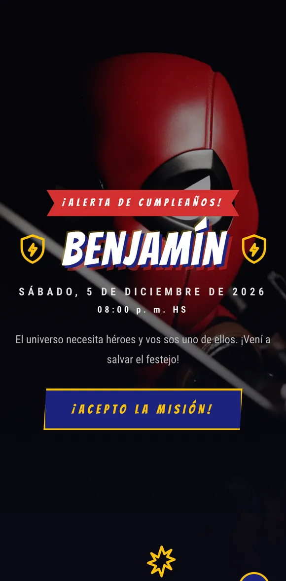Invitación digital Superhéroes