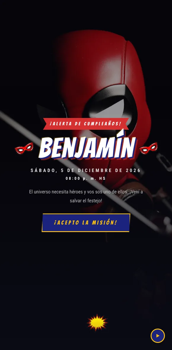Invitación digital Superhéroes