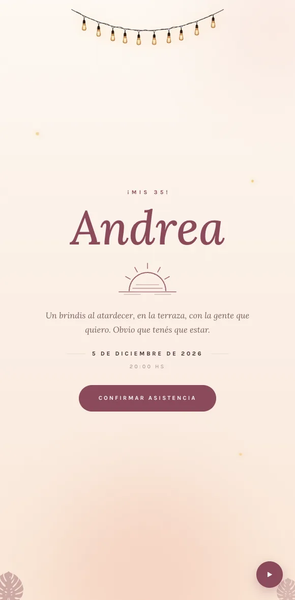 Invitación digital Terraza