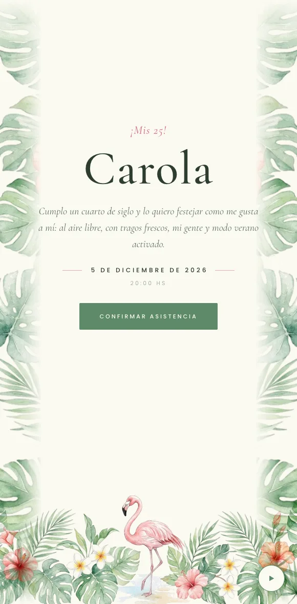 Invitación digital Tropical