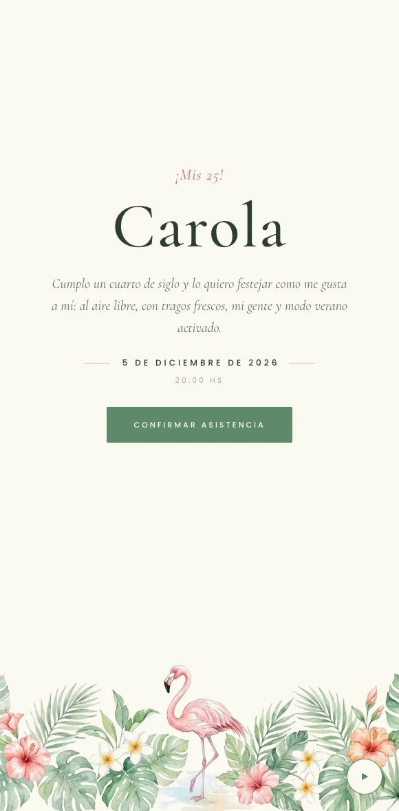 Invitación digital Tropical