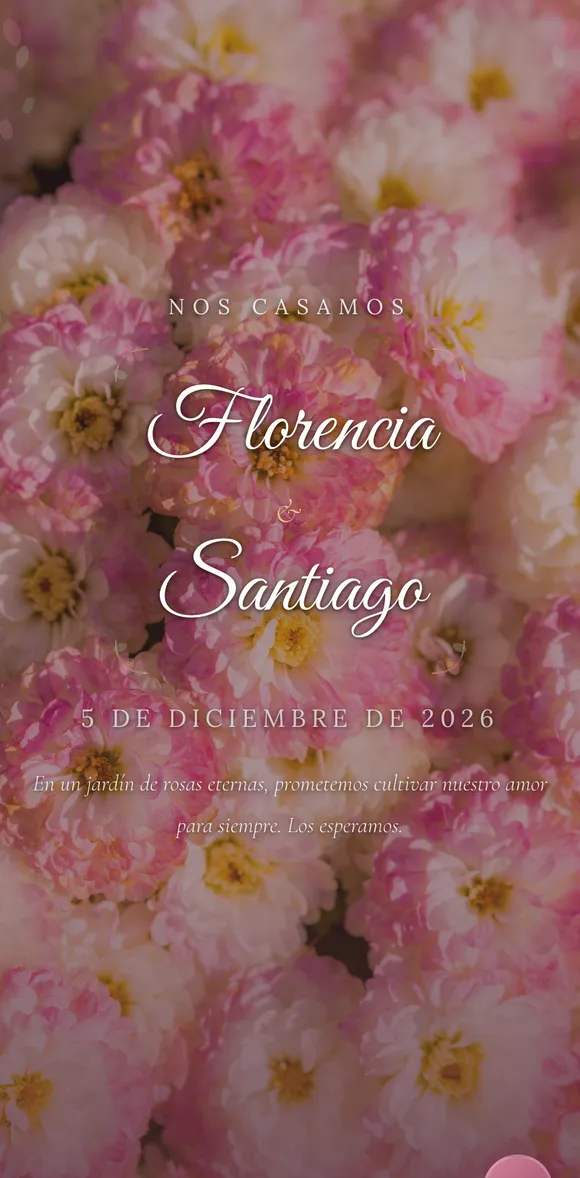 Invitación digital Jardín de Rosas