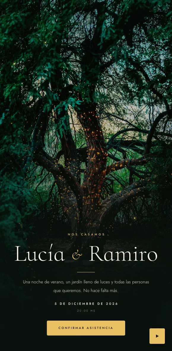 Invitación digital Luciérnagas