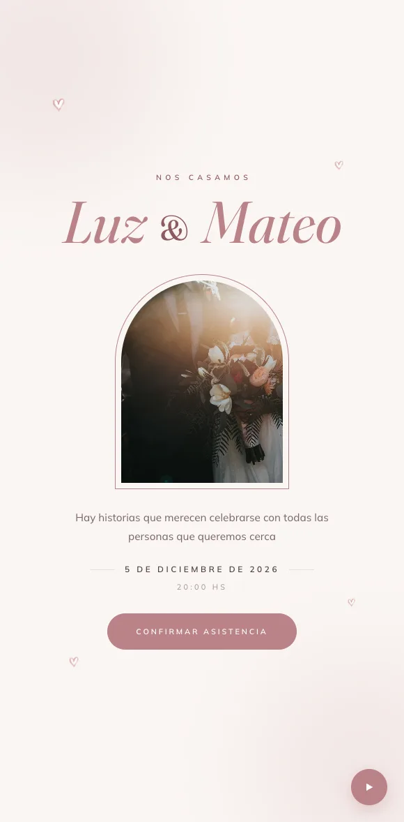 Invitación digital Palo Rosa