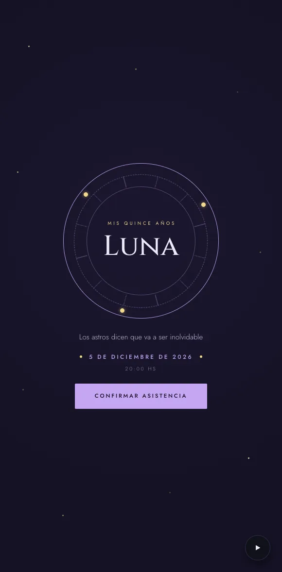 Invitación digital Astro XV