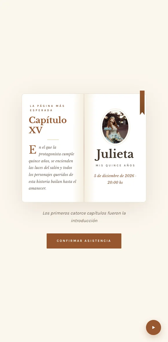 Invitación digital Capítulo XV