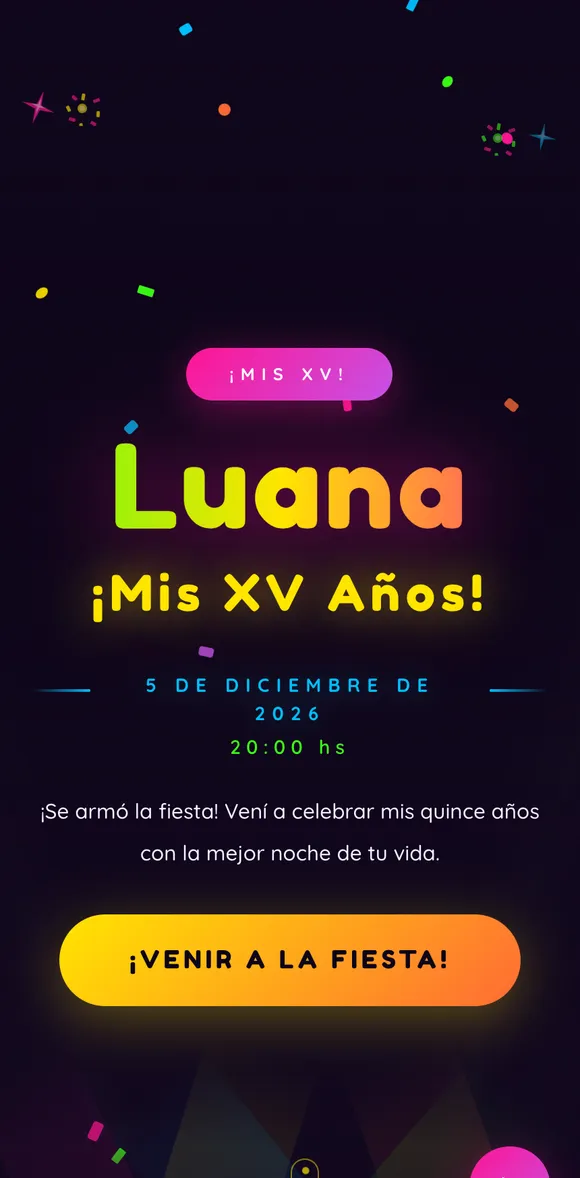 Invitación digital Carnaval XV