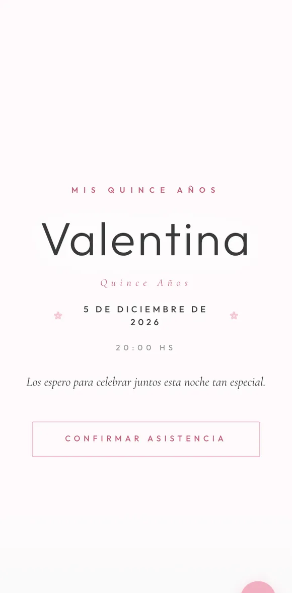 Invitación digital Cerezo XV