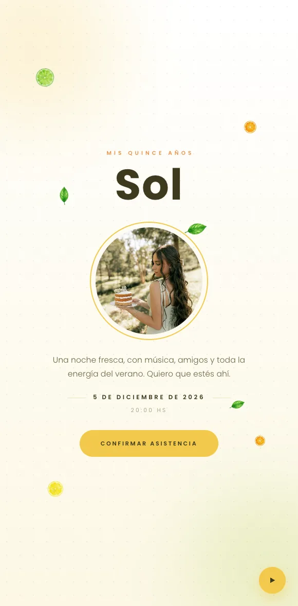 Invitación digital Cítrica XV
