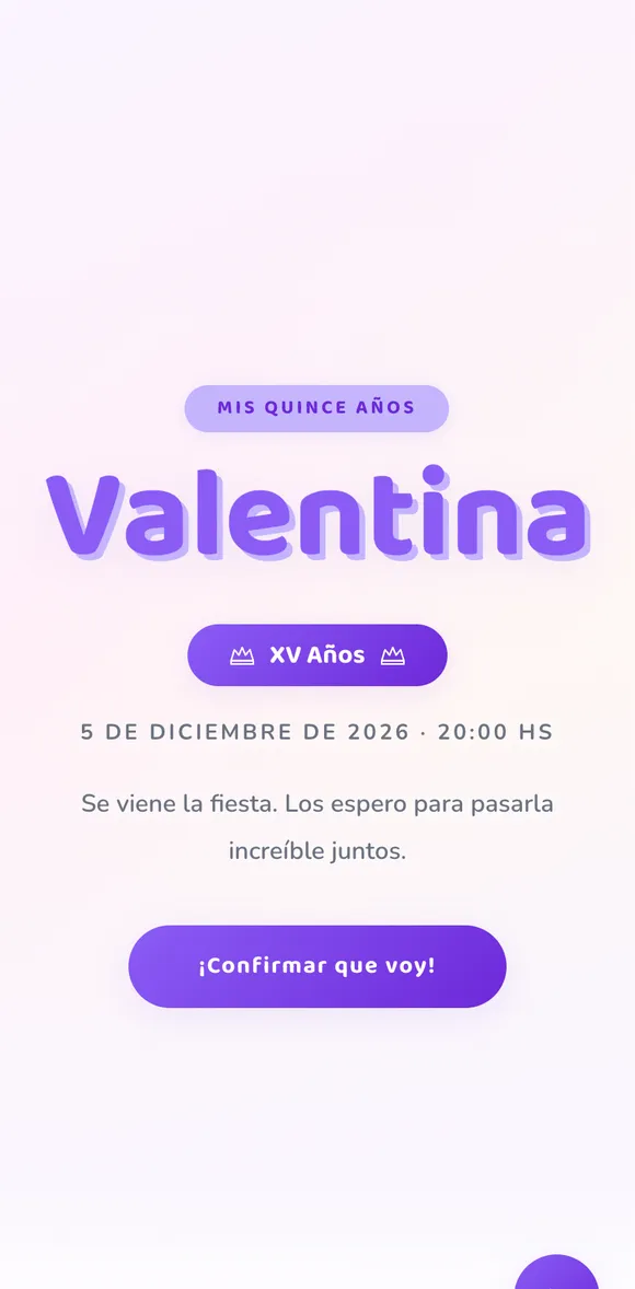 Invitación digital Confetti XV