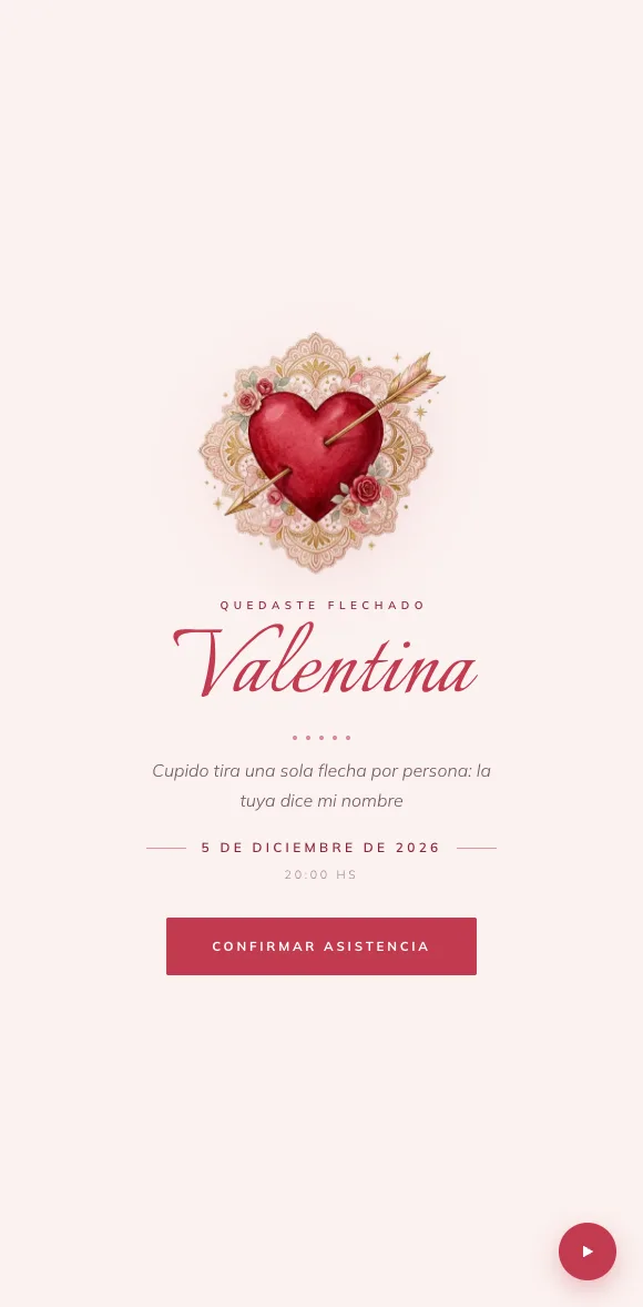 Invitación digital Cupido XV