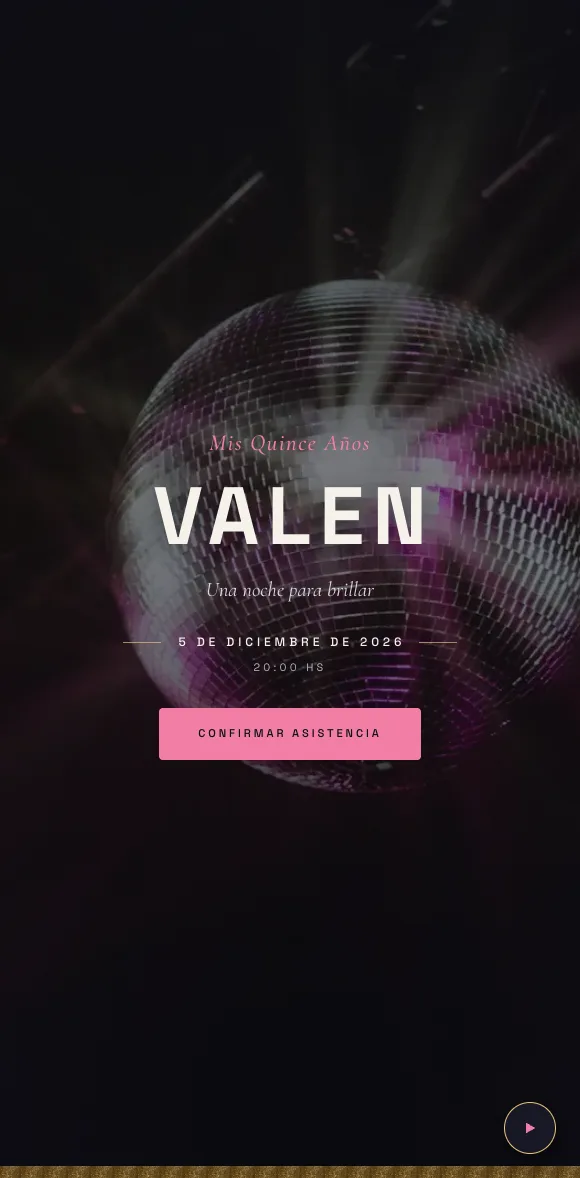 Invitación digital Destello XV