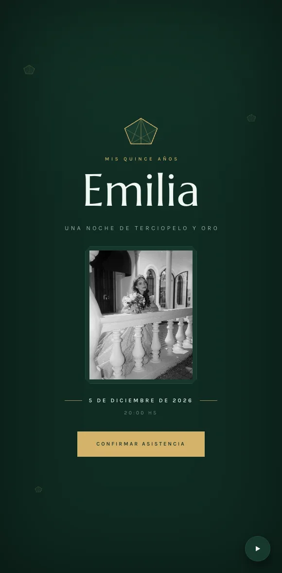 Invitación digital Esmeralda XV
