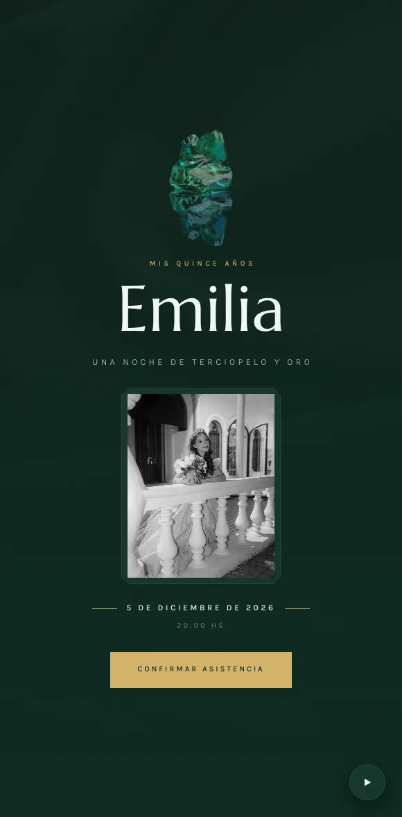 Invitación digital Esmeralda XV