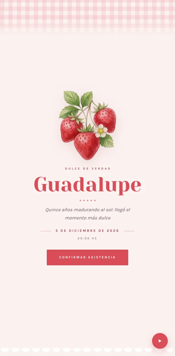 Invitación digital Frutilla XV