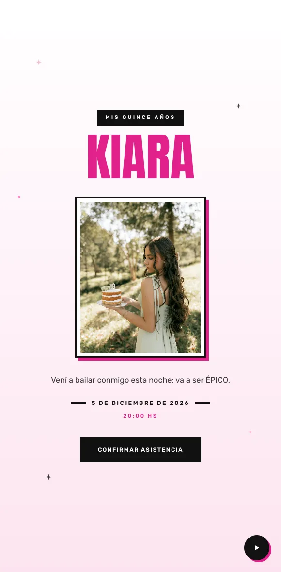 Invitación digital Fucsia XV
