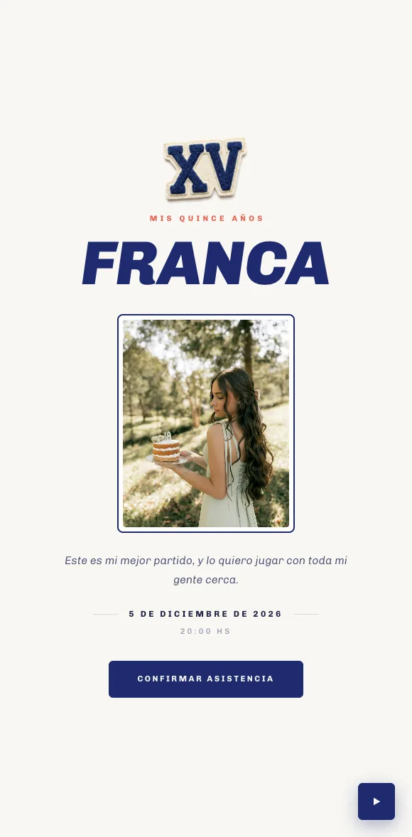 Invitación digital Índigo XV
