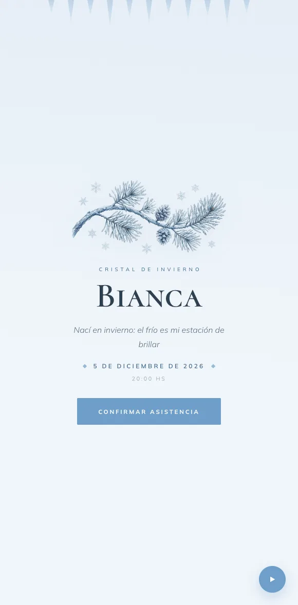 Invitación digital Invernal XV