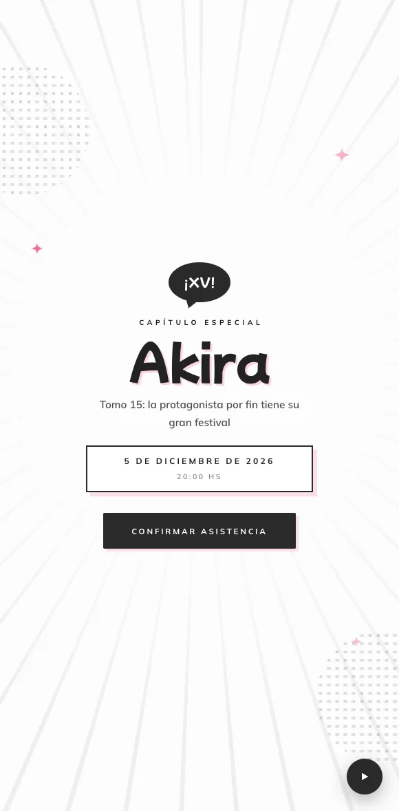 Invitación digital Manga XV