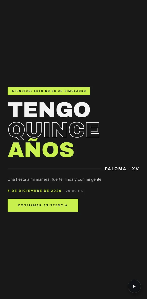 Invitación digital Manifesto XV