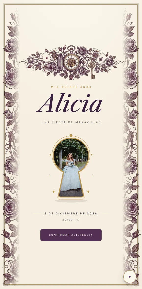 Invitación digital Maravillas XV