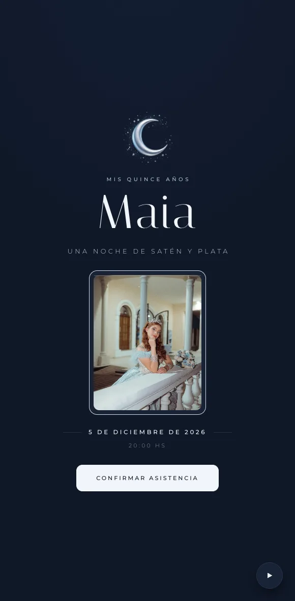 Invitación digital Medianoche XV