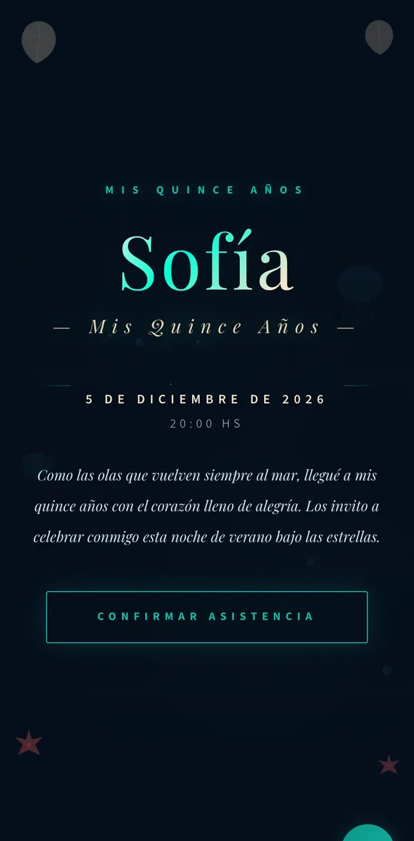 Invitación digital Océano XV